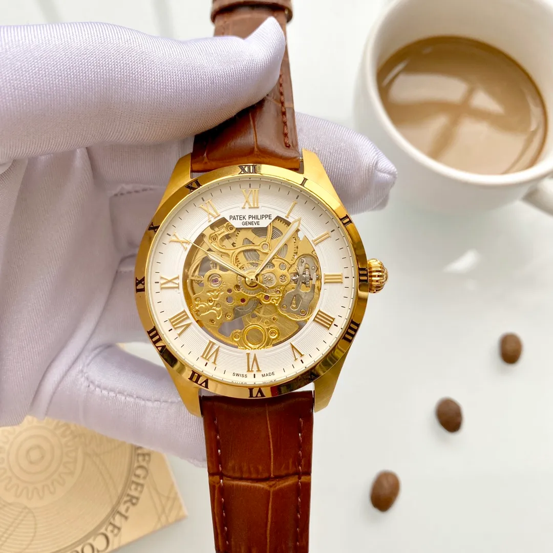 【Foreign Trade Import】💰1720! Patek Philippe (top quality, outstanding debut) 🎉🎉 [Type]: Fine men's watch (top) exquisite [Strap]: Genuine leather strap (durable) [Movement]: Top mechanical movement (stable) [Material]: Mineral super strong mirror (wear-resistant) Exquisite quality and generous style, excellent temperament, wise and exclusive [Size]: 43mm diameter, 12mm thick, hot sale! Welcome to reprint!